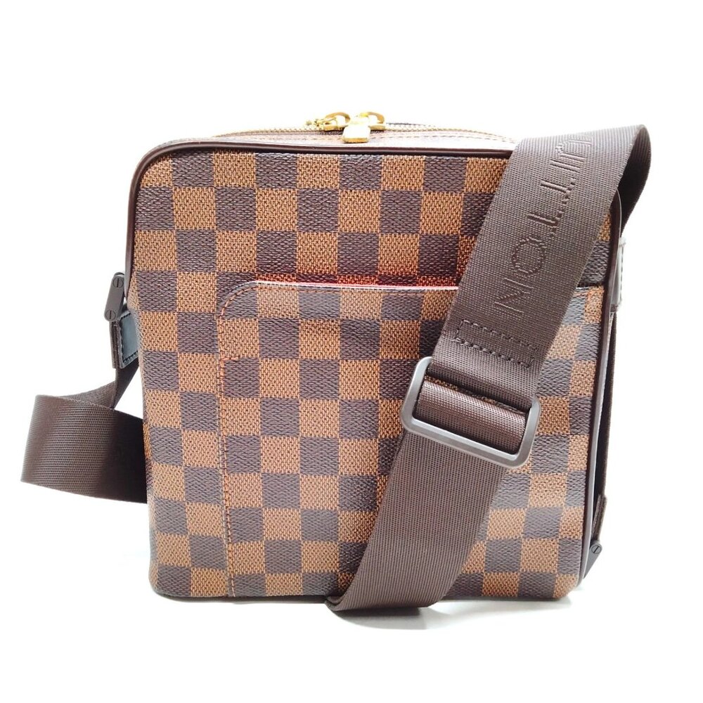 Louis Vuitton LV Shoulder Bag Olav PM Ebene Brown Damier 659-073125